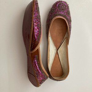 Hand-Made Beaded flat shoes